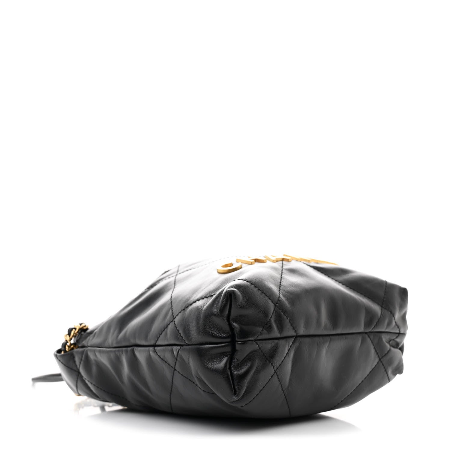 Shiny Calfskin Quilted Mini Chanel 22 Black