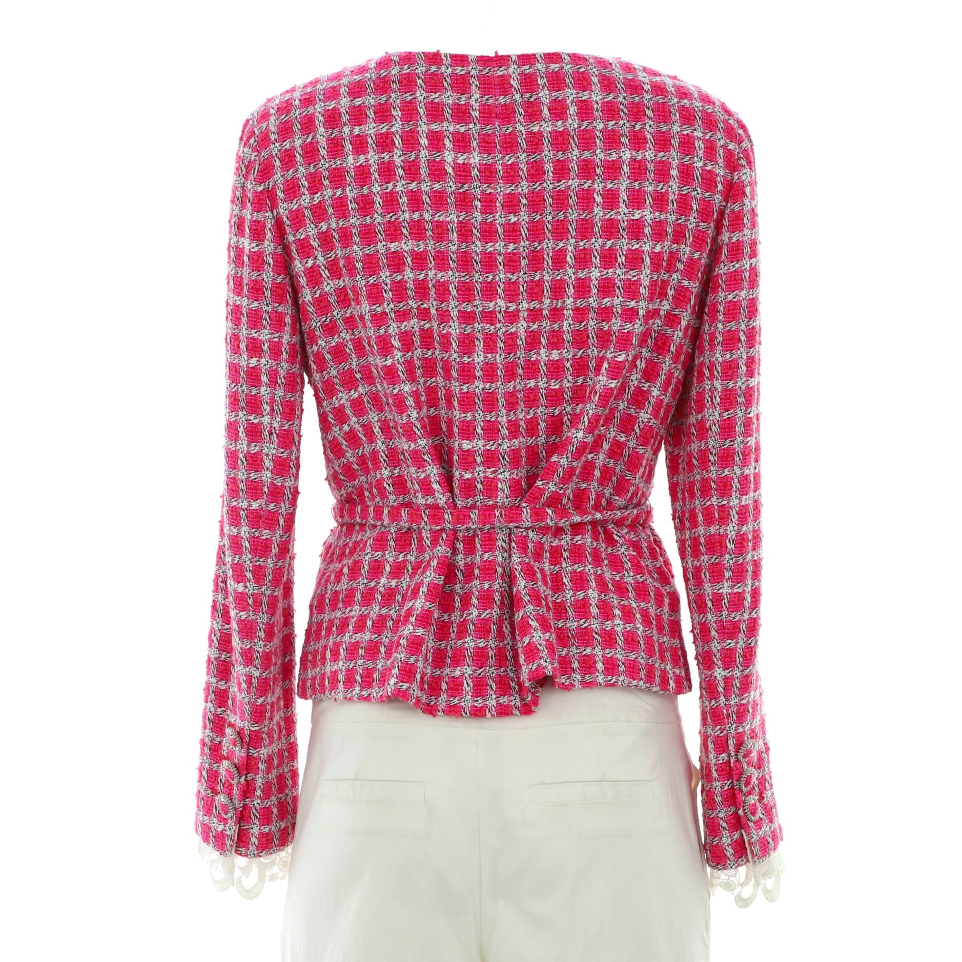 Women's Double Pocket Belted Jacket Tweed