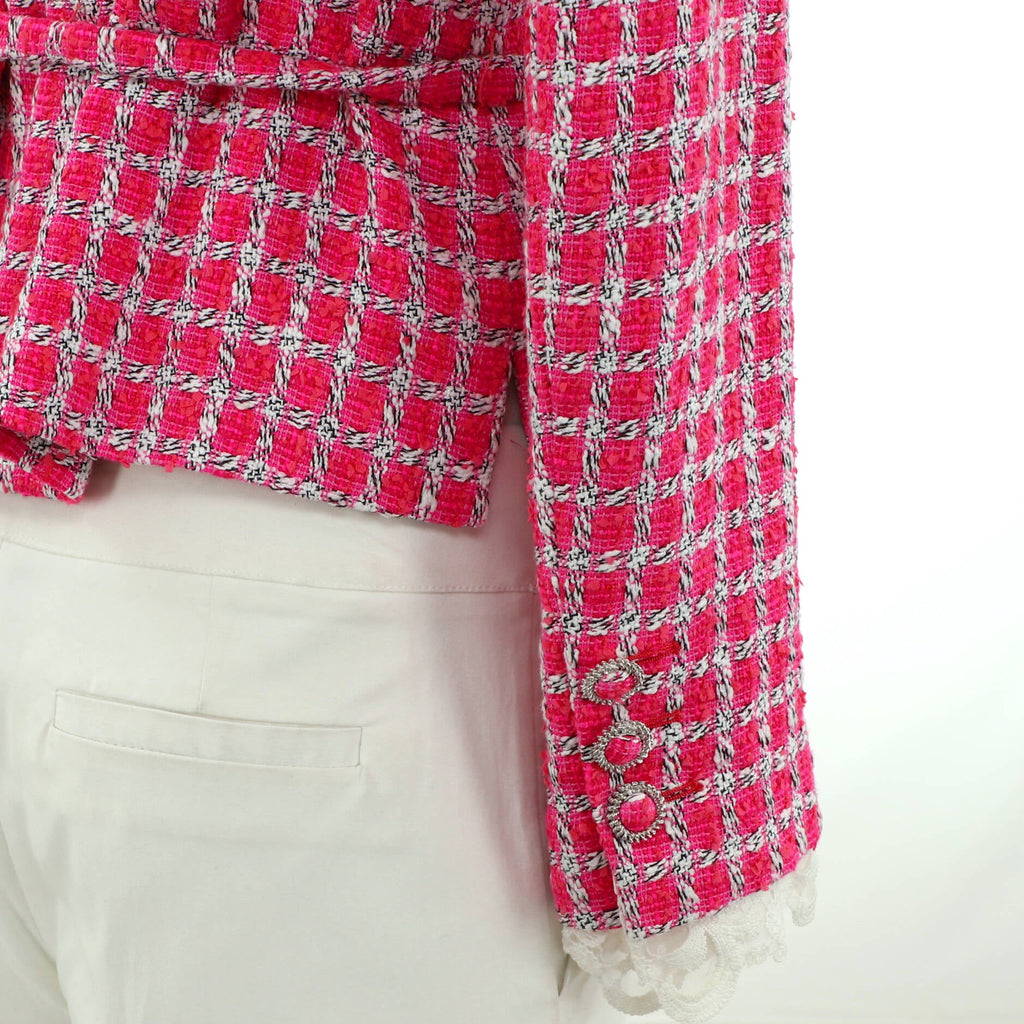 Women's Double Pocket Belted Jacket Tweed
