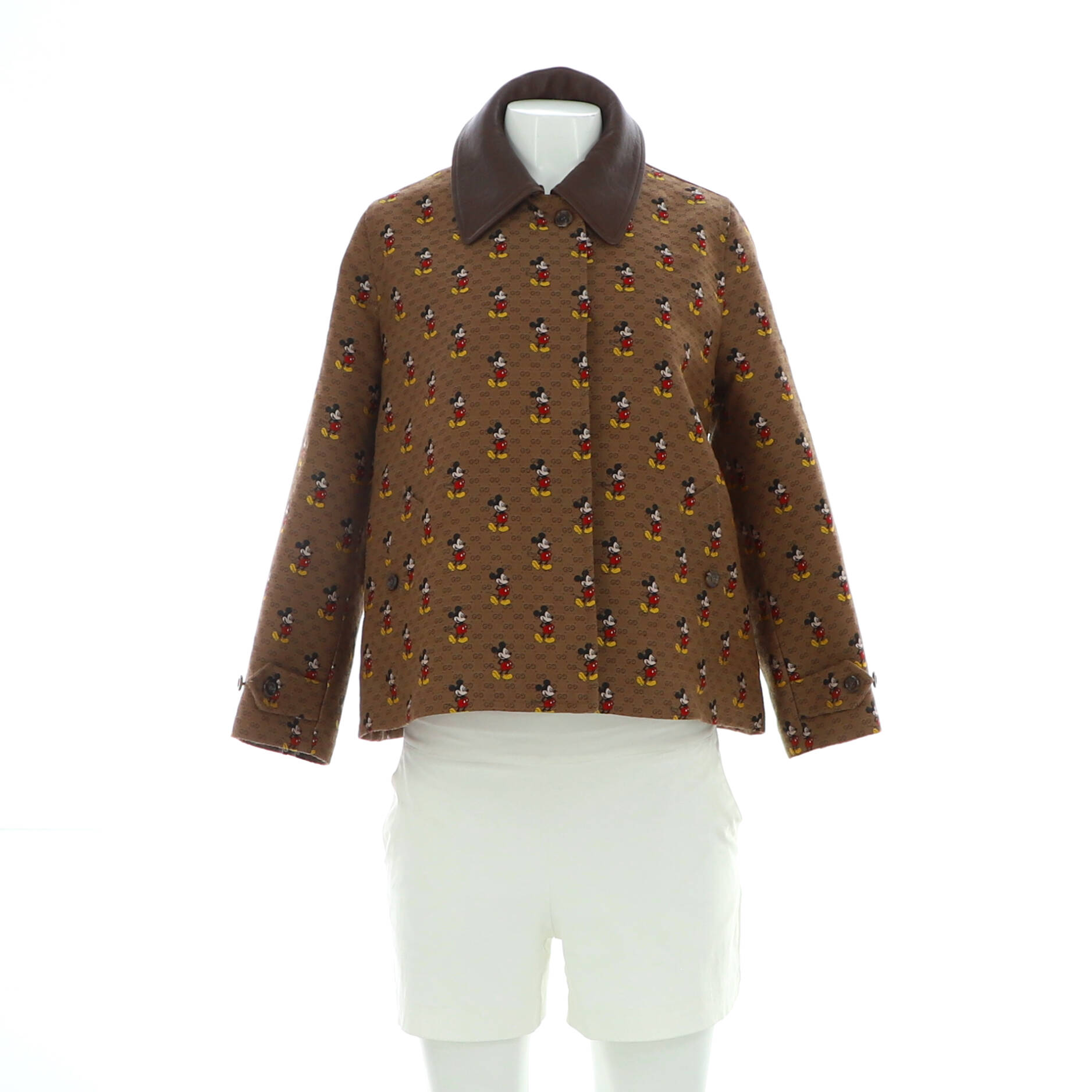 Women's Disney Mickey Mouse Button Up Jacket Printed Polyester Blend