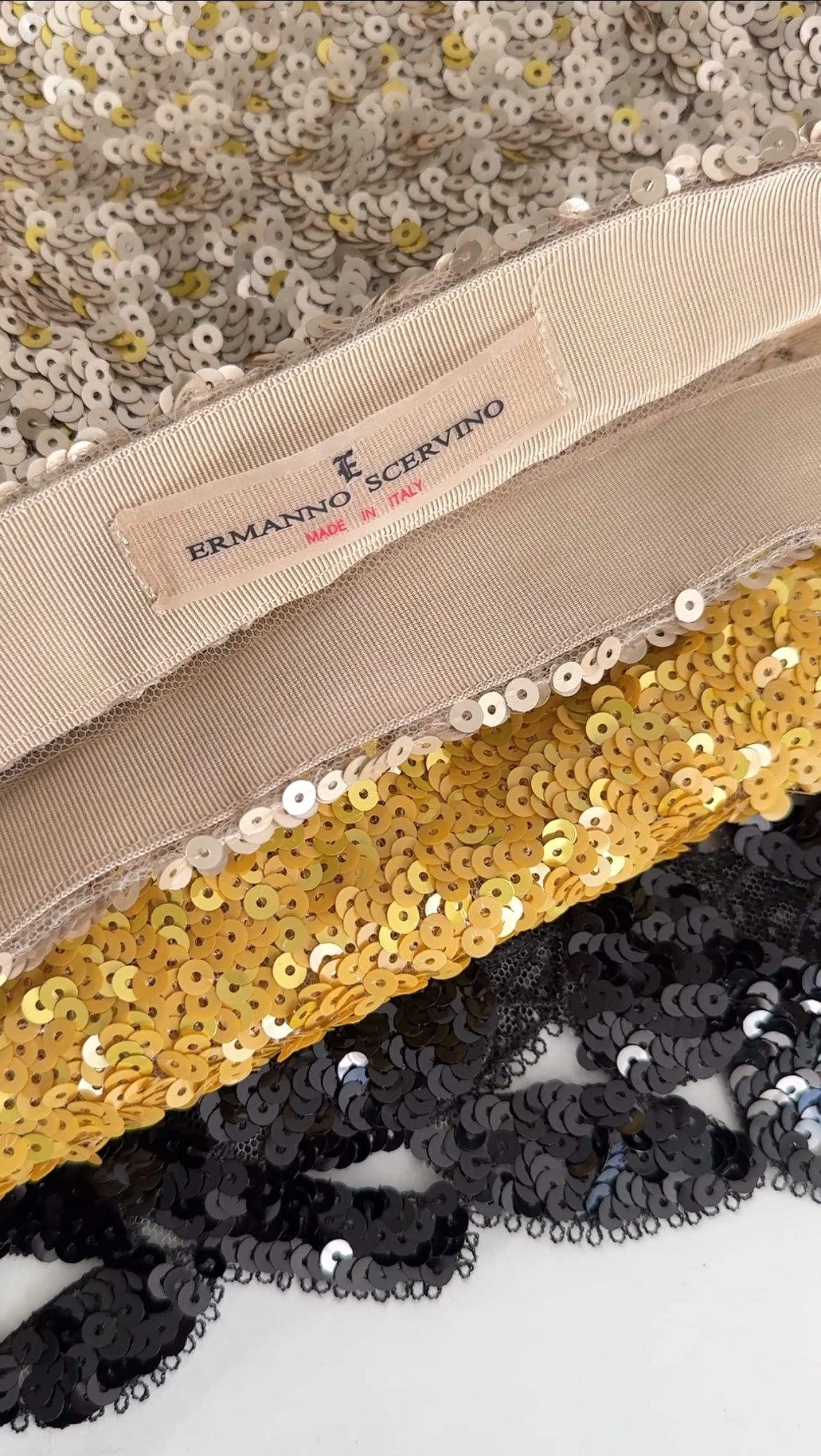 Ermanno Scervino Yellow to Black Ombre Sequin Long Skirt - IT44 / USA 8