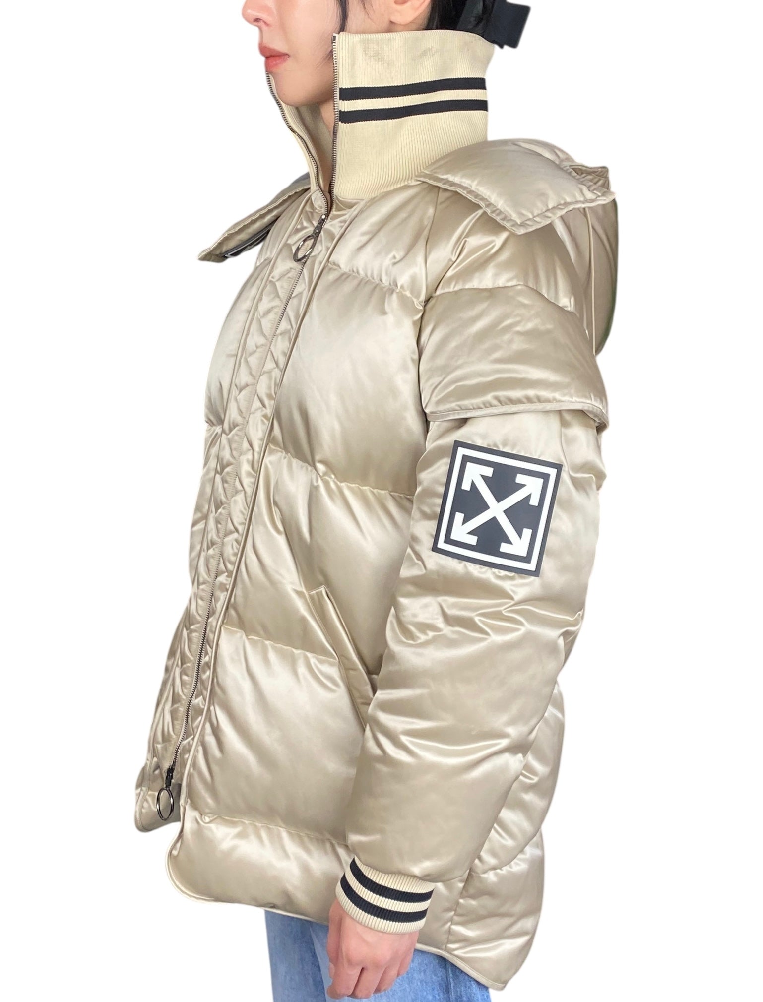 Off-White Gold Logo Patch Parka - IT 44 / US 8