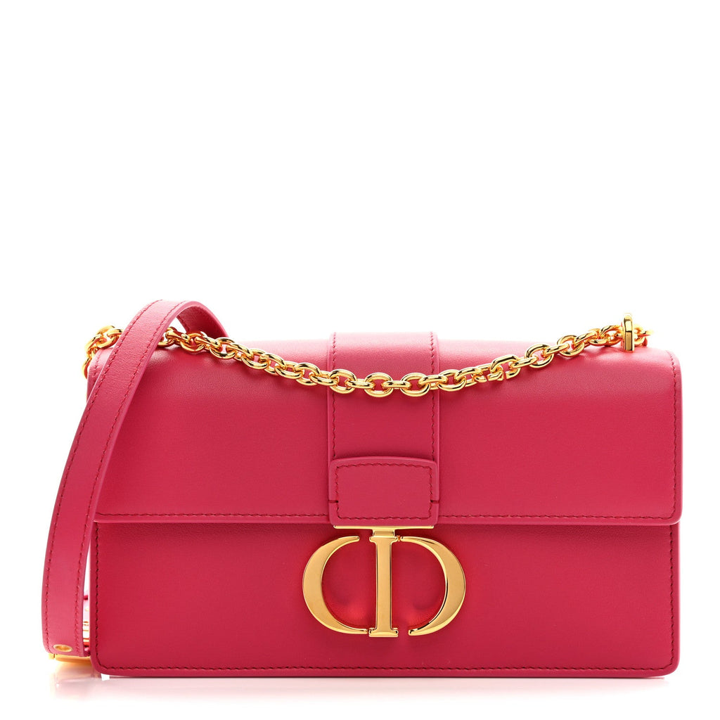 Grained Calfskin 30 Montaigne East West Chain Flap Bag Passion Pink