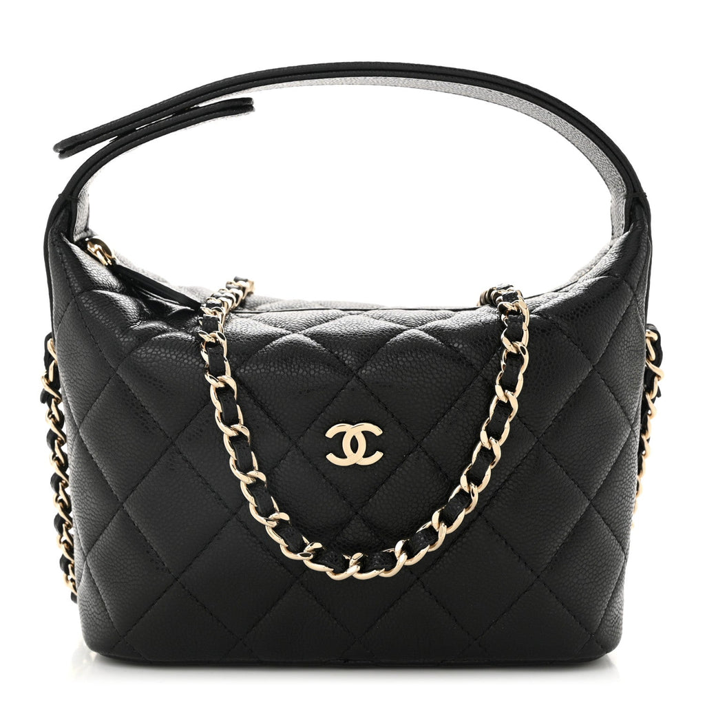 Caviar Quilted Hobo Black