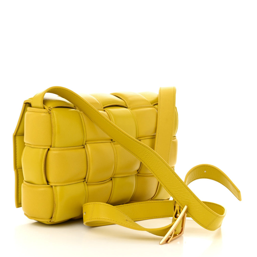 Nappa Maxi Intreccio Padded Cassette Crossbody Bag Buttercup
