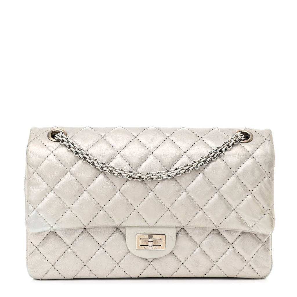 Metallic Lambskin Quilted 2.55 Reissue 226 Flap Silver