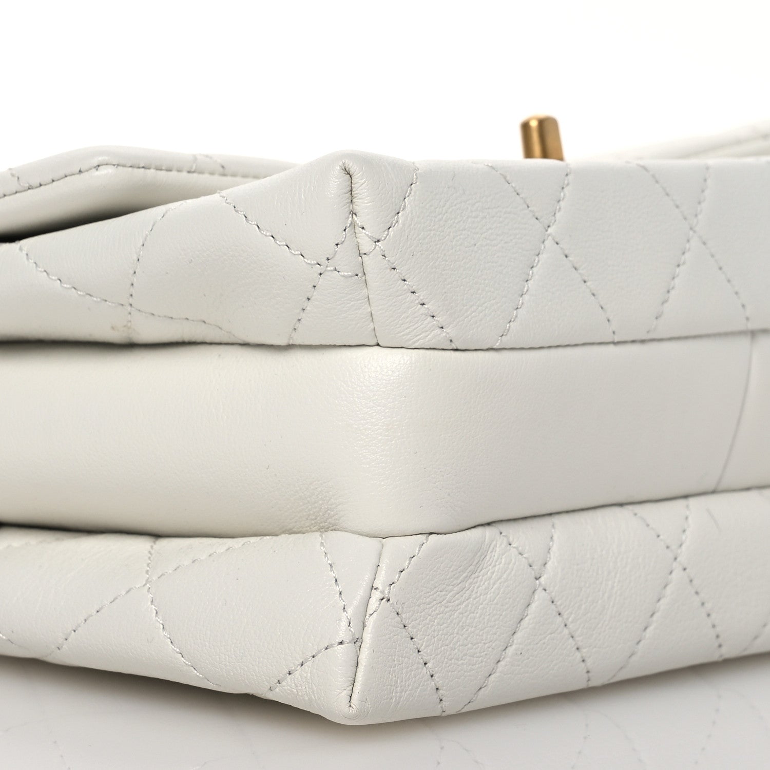 Calfskin Quilted Mini Chain Strap Flap White