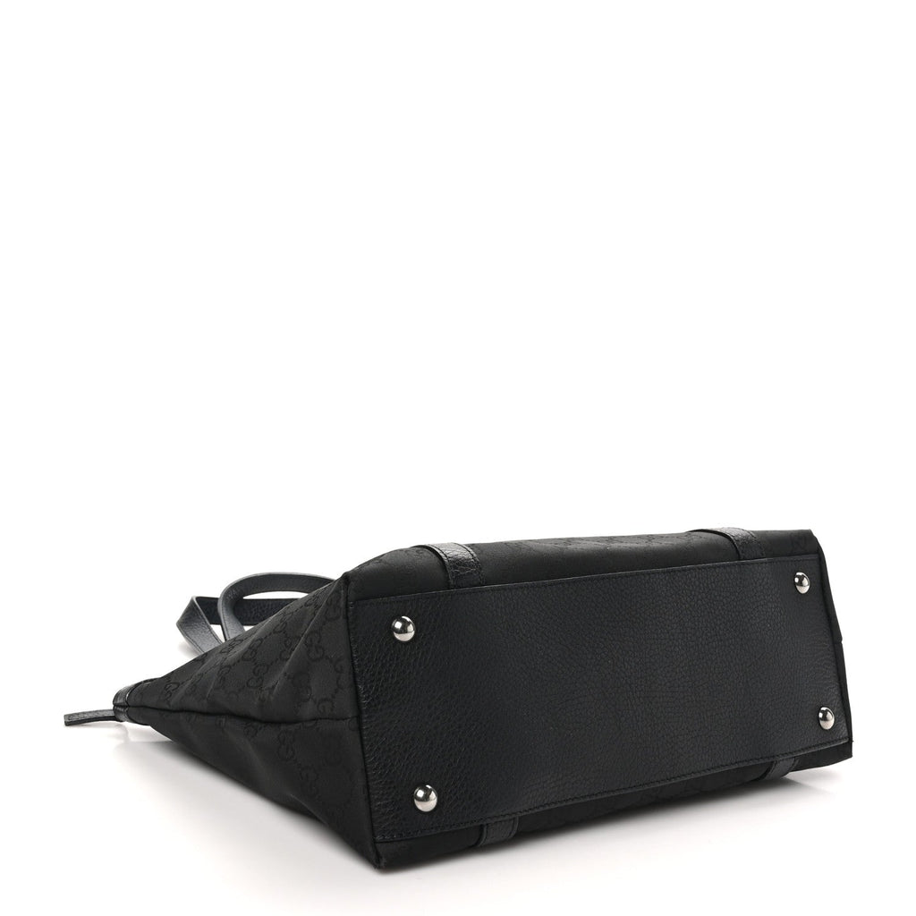 Nylon Monogram Medium Abbey Tote Black