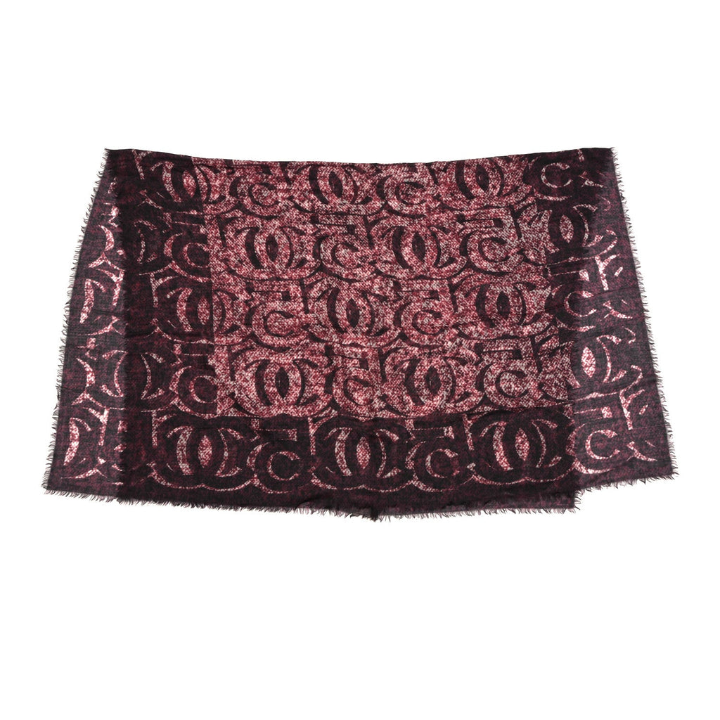 Cashmere Silk CC Logo Scarf Shawl Purple