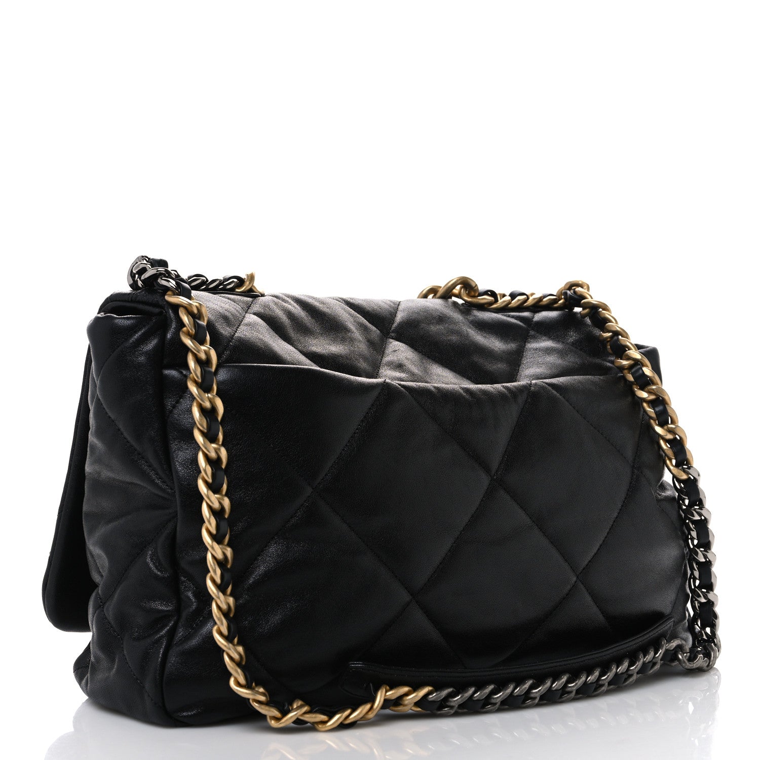 Lambskin Quilted Maxi Chanel 19 Flap Black
