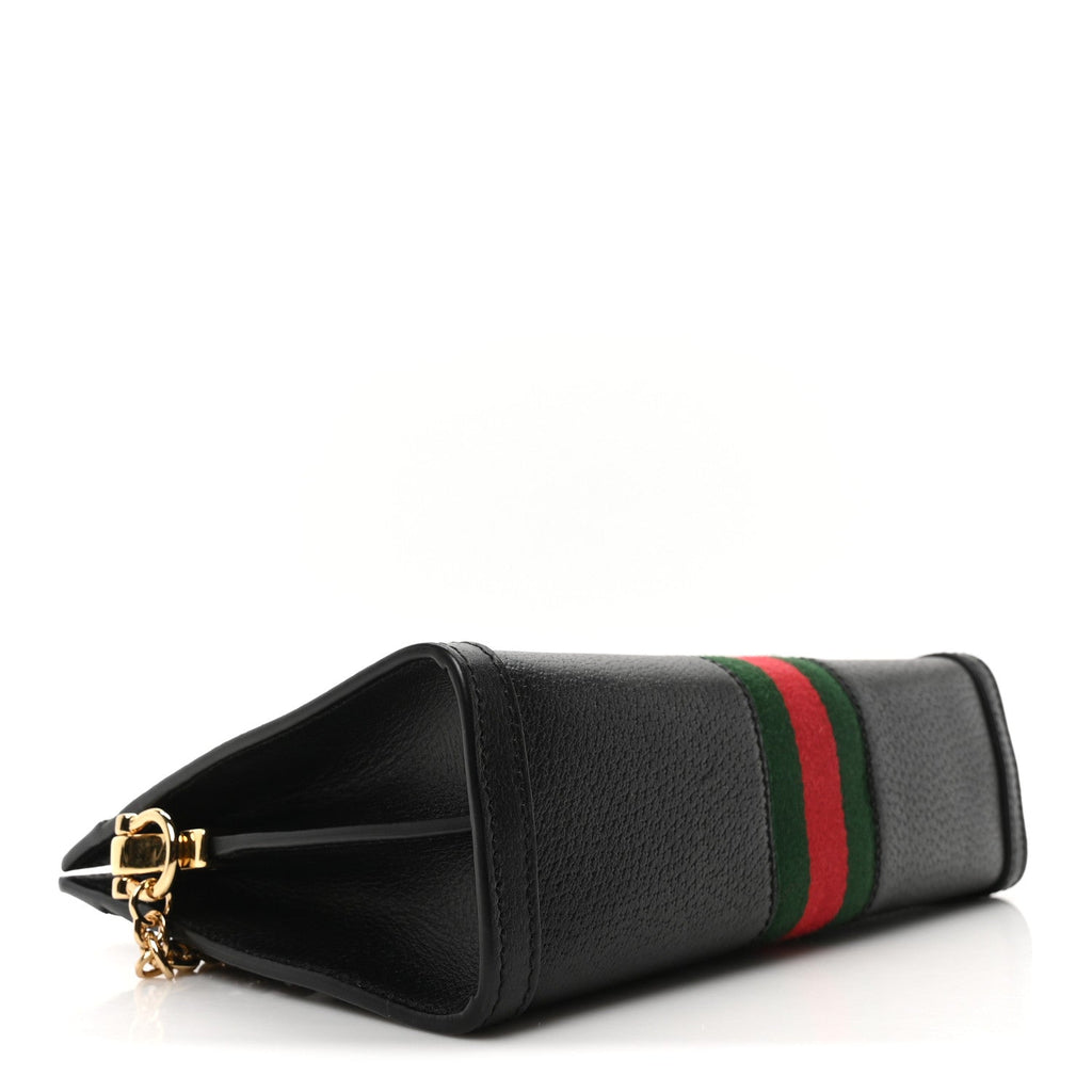 Calfskin GG Web Small Ophidia Chain Shoulder Bag Black