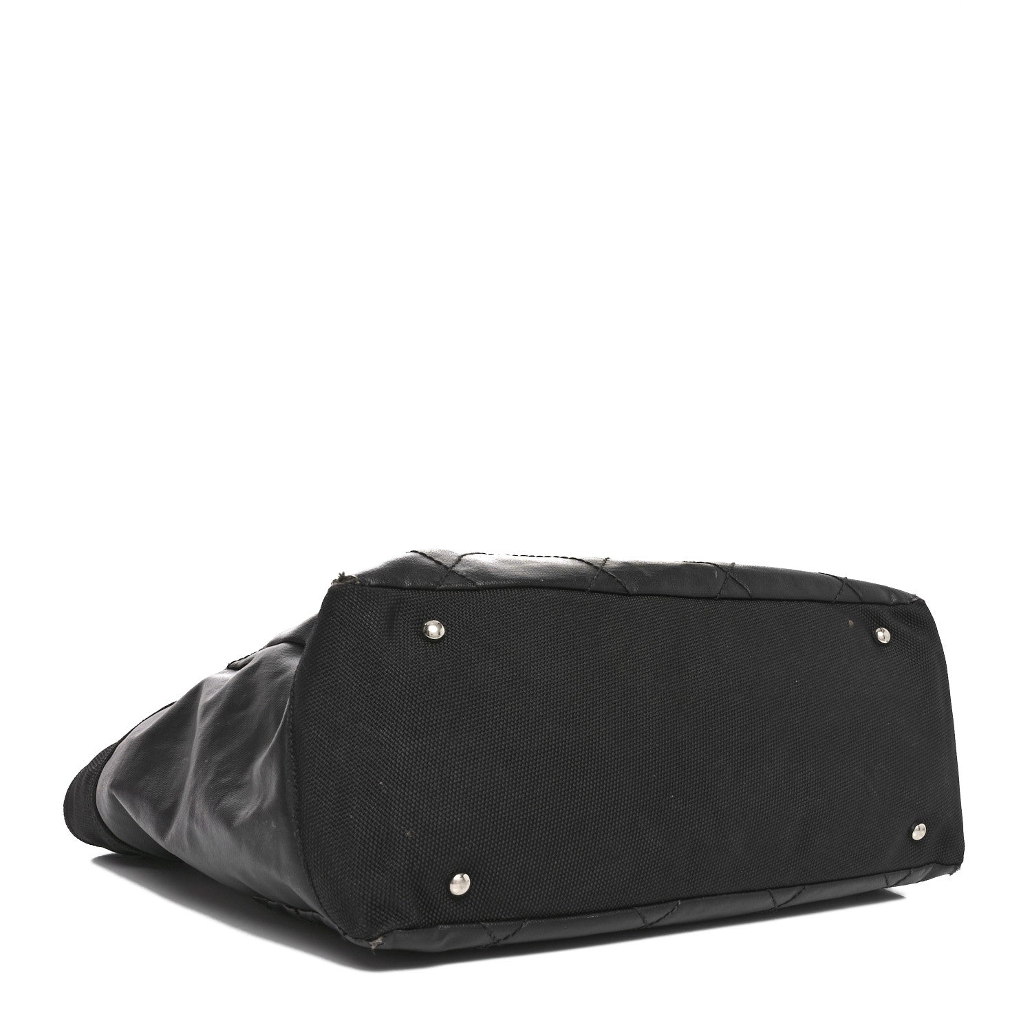 Coated Canvas Quilted Large Paris Biarritz Tote Black