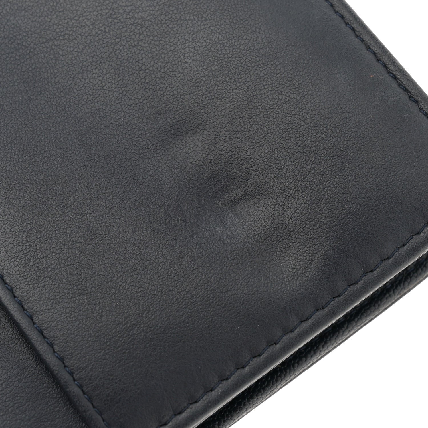 Caviar Quilted Boy Wallet On Chain WOC Navy