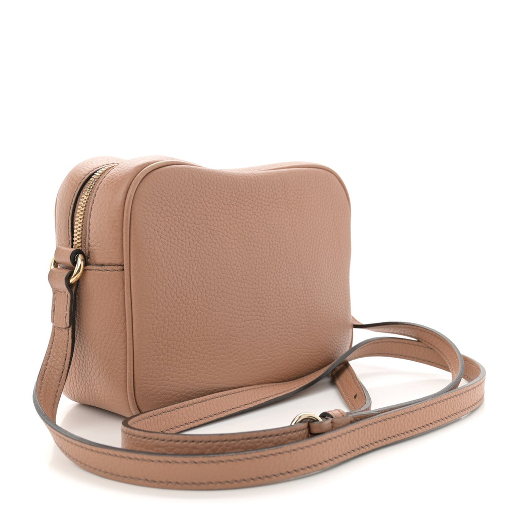 Pebbled Calfskin Small Soho Disco Bag Camelia