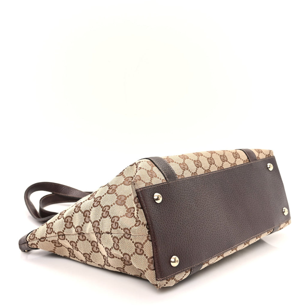 Monogram Medium Abbey Tote Dark Brown