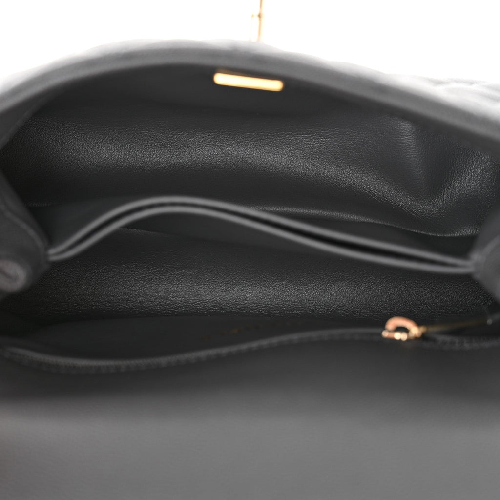Caviar Quilted Mini Coco Handle Flap Grey