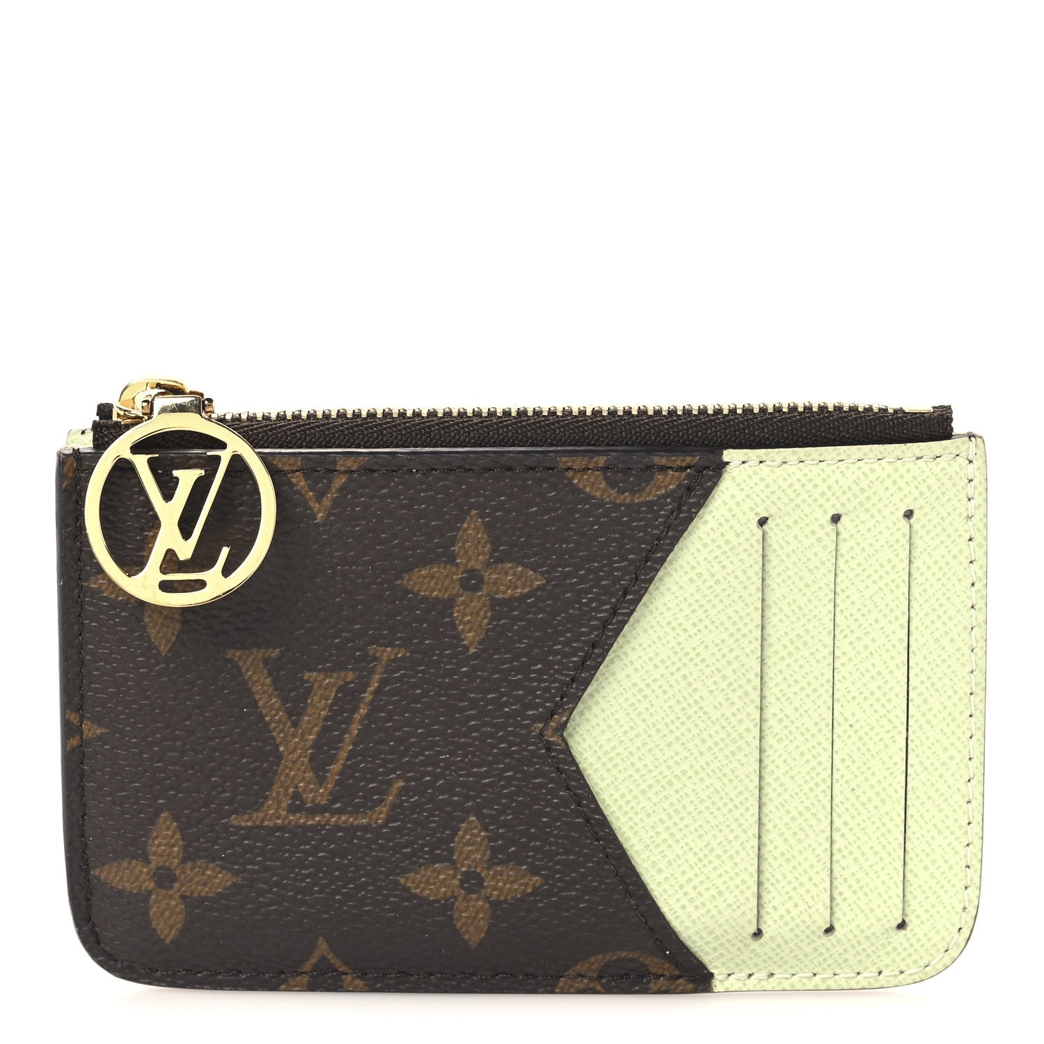 Monogram Zipped Romy  Holder Matcha