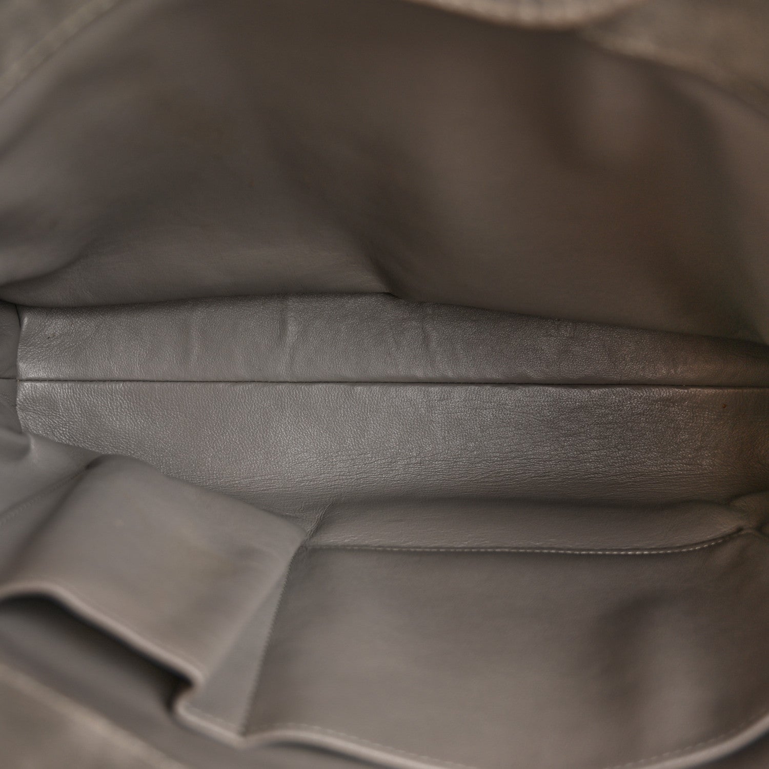Iridescent Calfskin CC East West Shopping Tote Light Grey