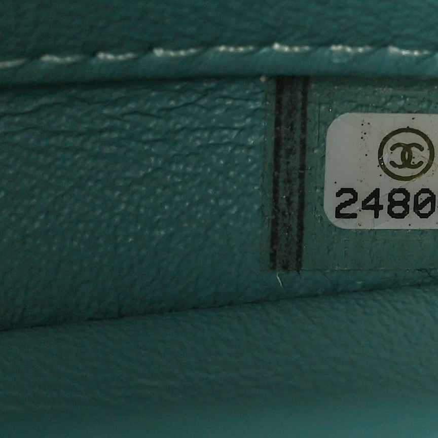 Lambskin Quilted Small Trendy CC Flap Dual Handle Bag Light Blue