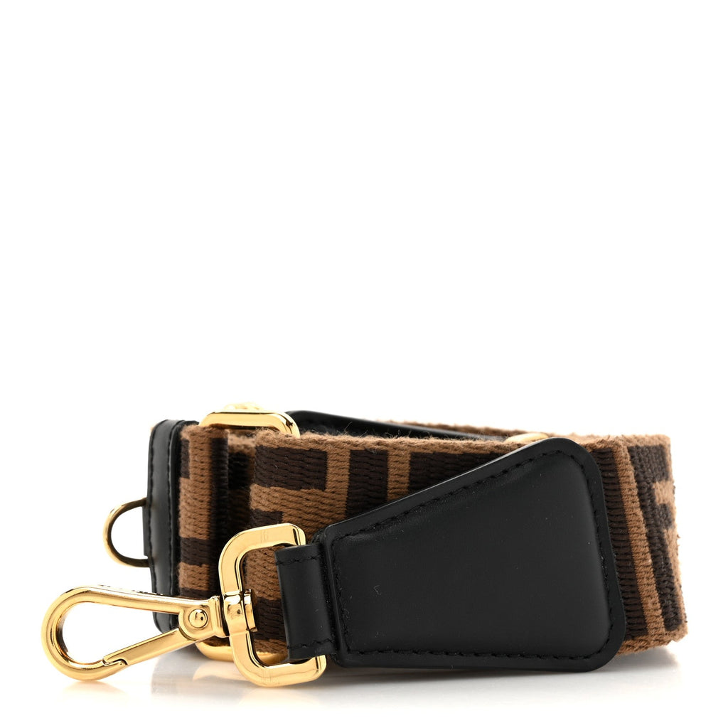 Ribbon Vitello Century FF 1974 Flat Studded Strap You Fango Marrone Ebano