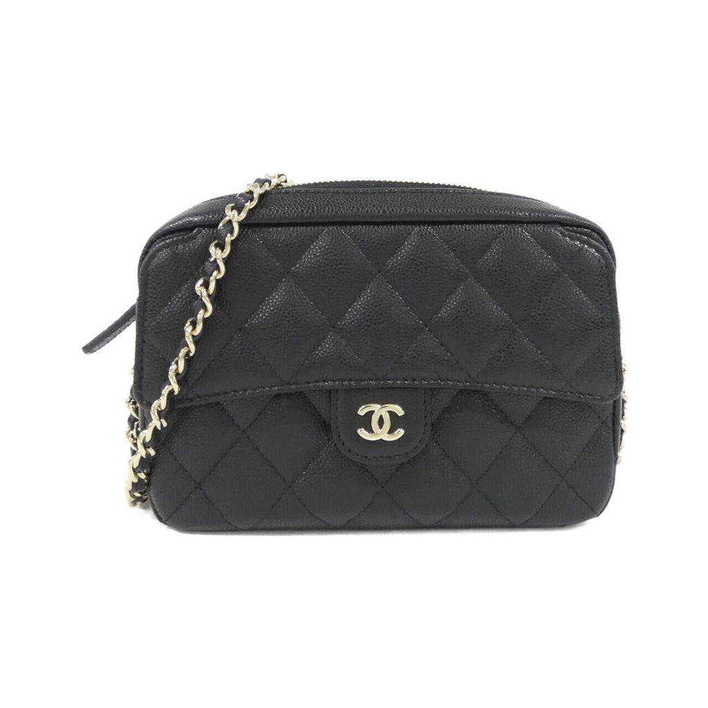 Chanel Timeless Classic Line Caviar Skin Chain Clutch
