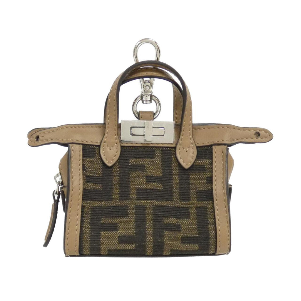Fendi PEEK A BOO I SEE U FORTY8 NANO Canvas Leather Bag Charm