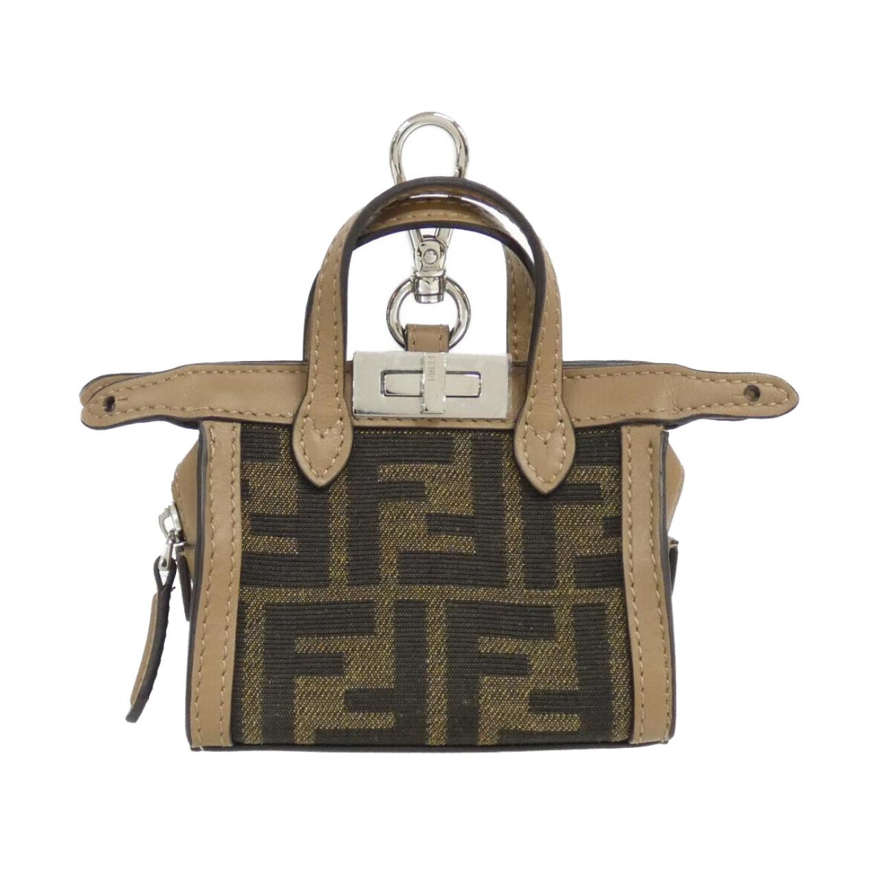 Fendi PEEK A BOO I SEE U FORTY8 NANO Canvas Leather Bag Charm