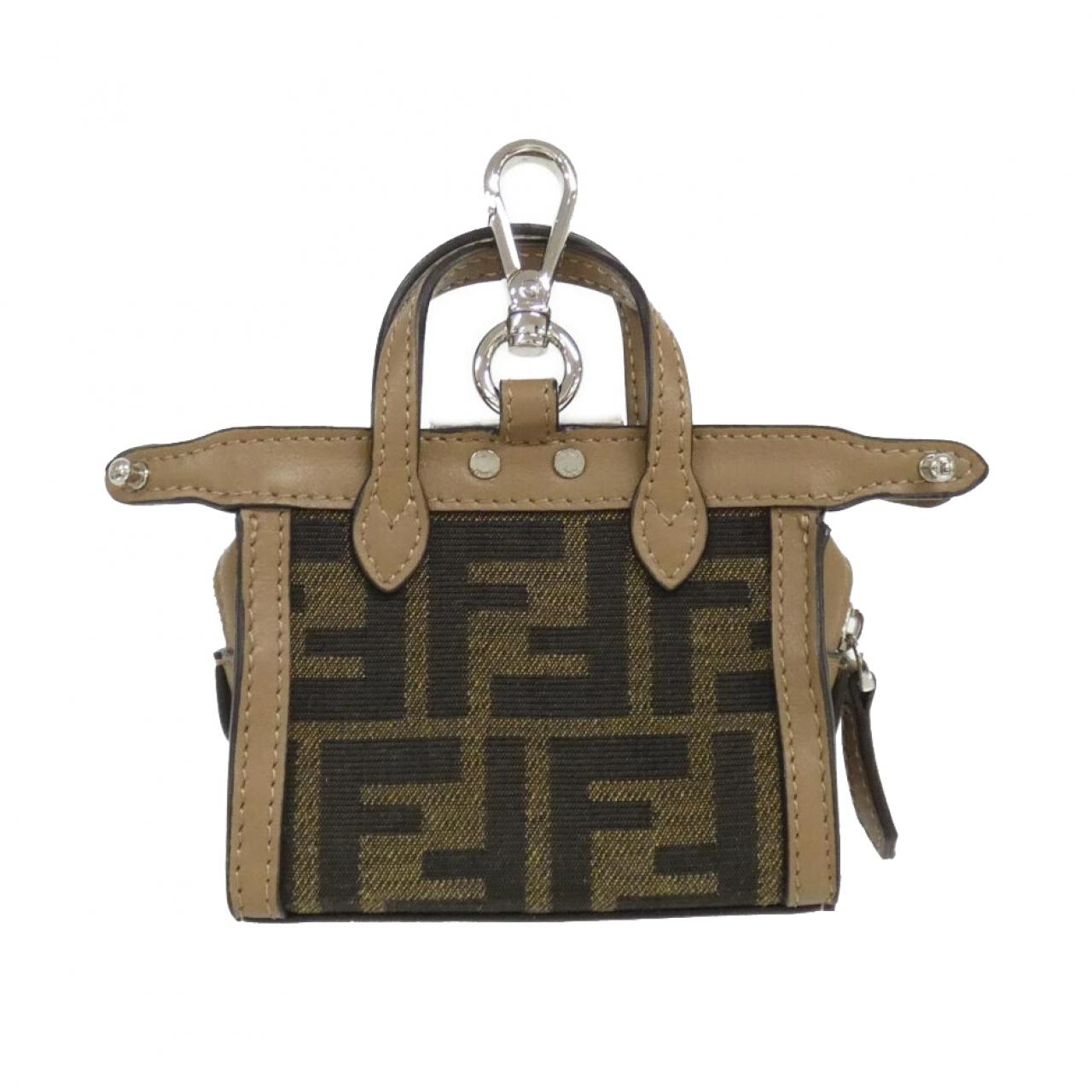 Fendi PEEK A BOO I SEE U FORTY8 NANO Canvas Leather Bag Charm