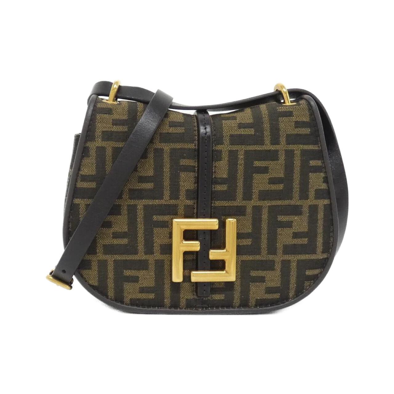 Fendi Ca Mon Small Canvas Leather Shoulder Bag