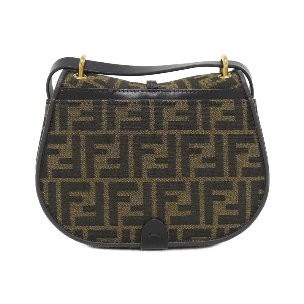 Fendi Ca Mon Small Canvas Leather Shoulder Bag