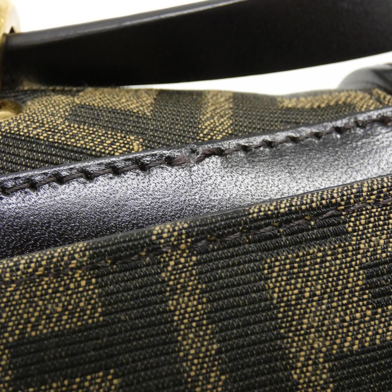 Fendi Ca Mon Small Canvas Leather Shoulder Bag