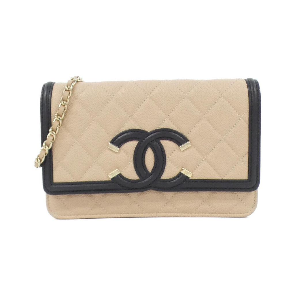 Chanel Chain Wallet Caviar Skin Wallet