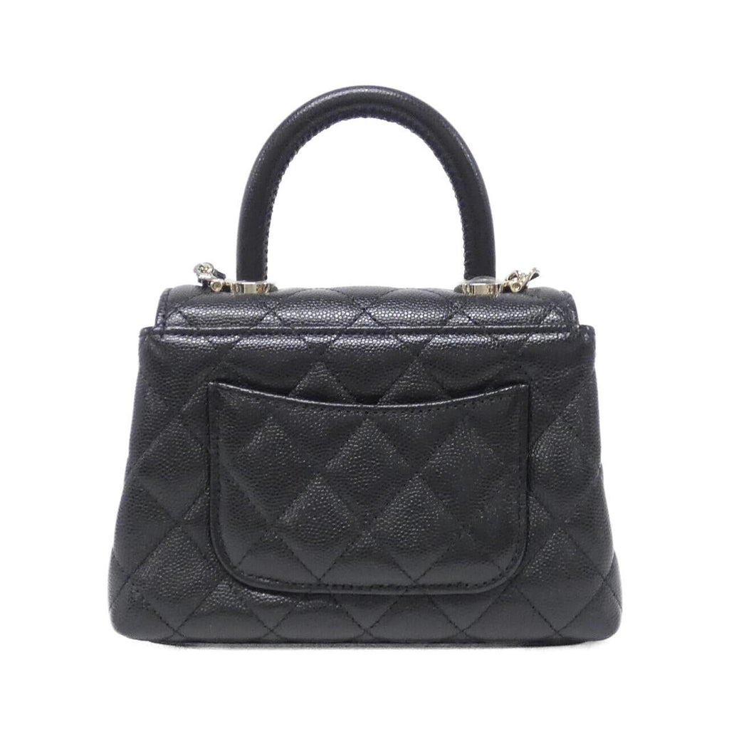 Chanel Coco Handle Caviar Skin Chain Clutch