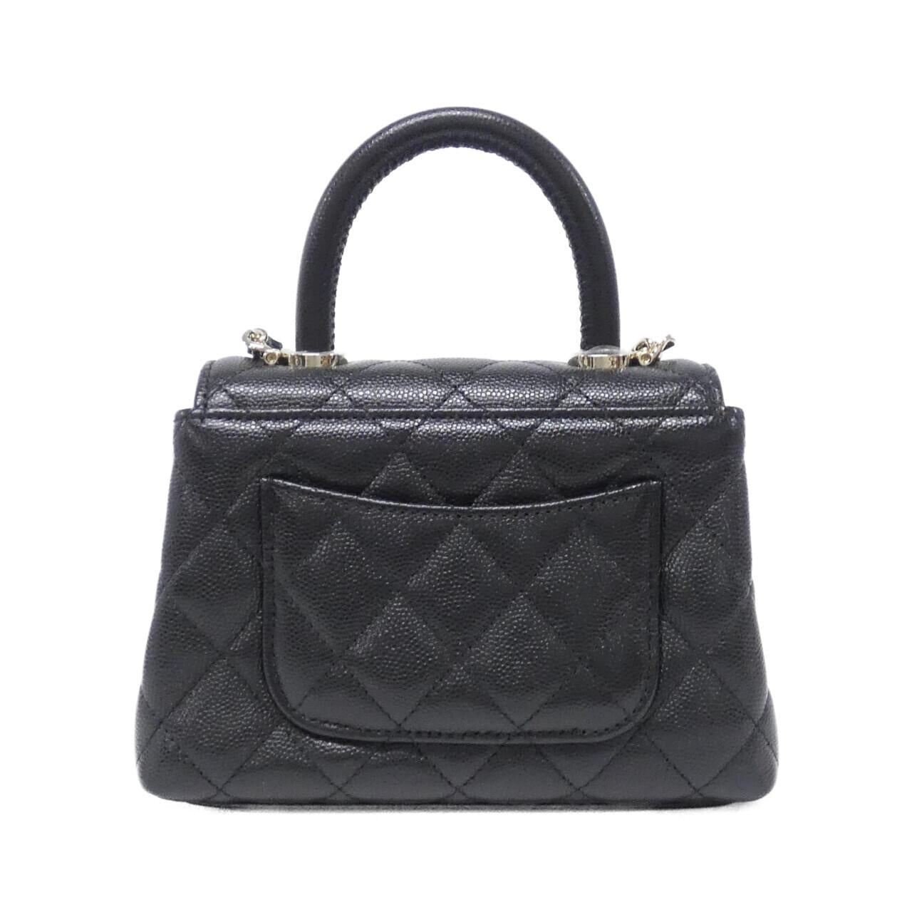 Chanel Coco Handle Caviar Skin Chain Clutch