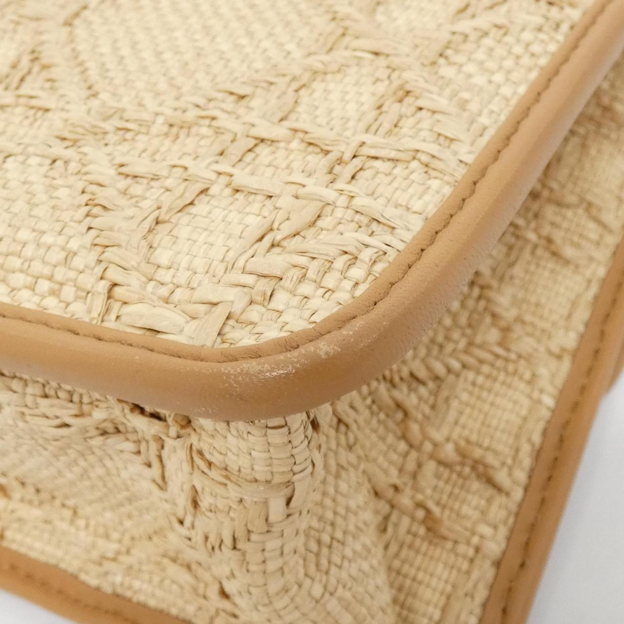 Christian Dior 30 Montaigne Raffia Shoulder Bag