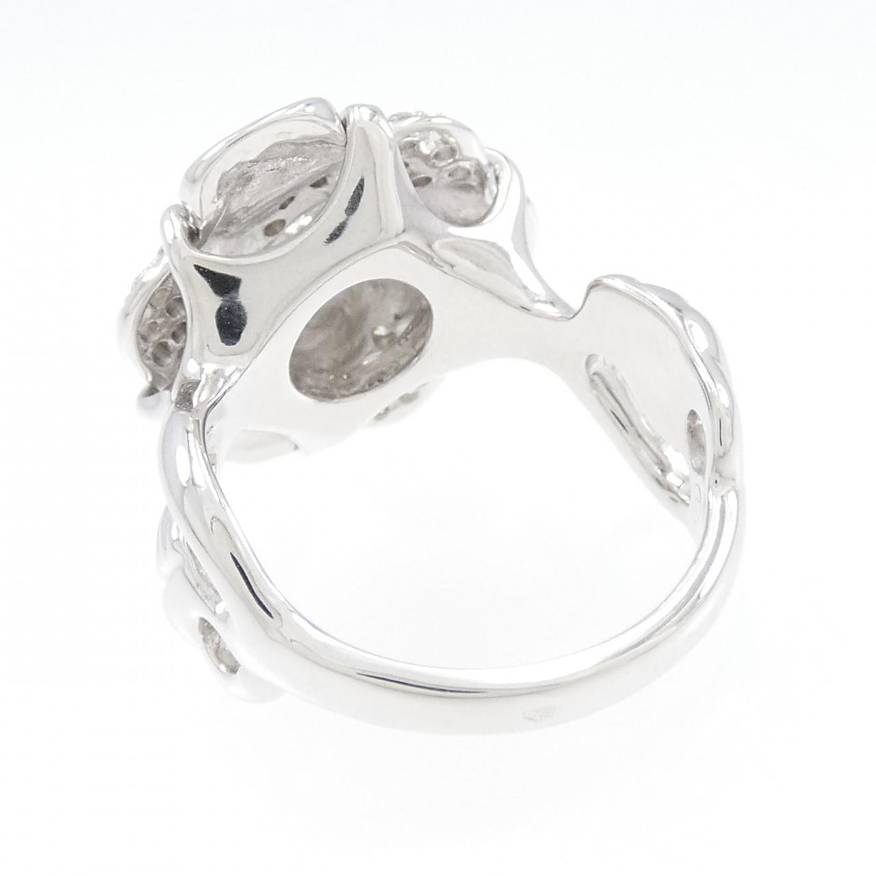 Chanel Camelia 750 White Gold Diamond Ring Size 9