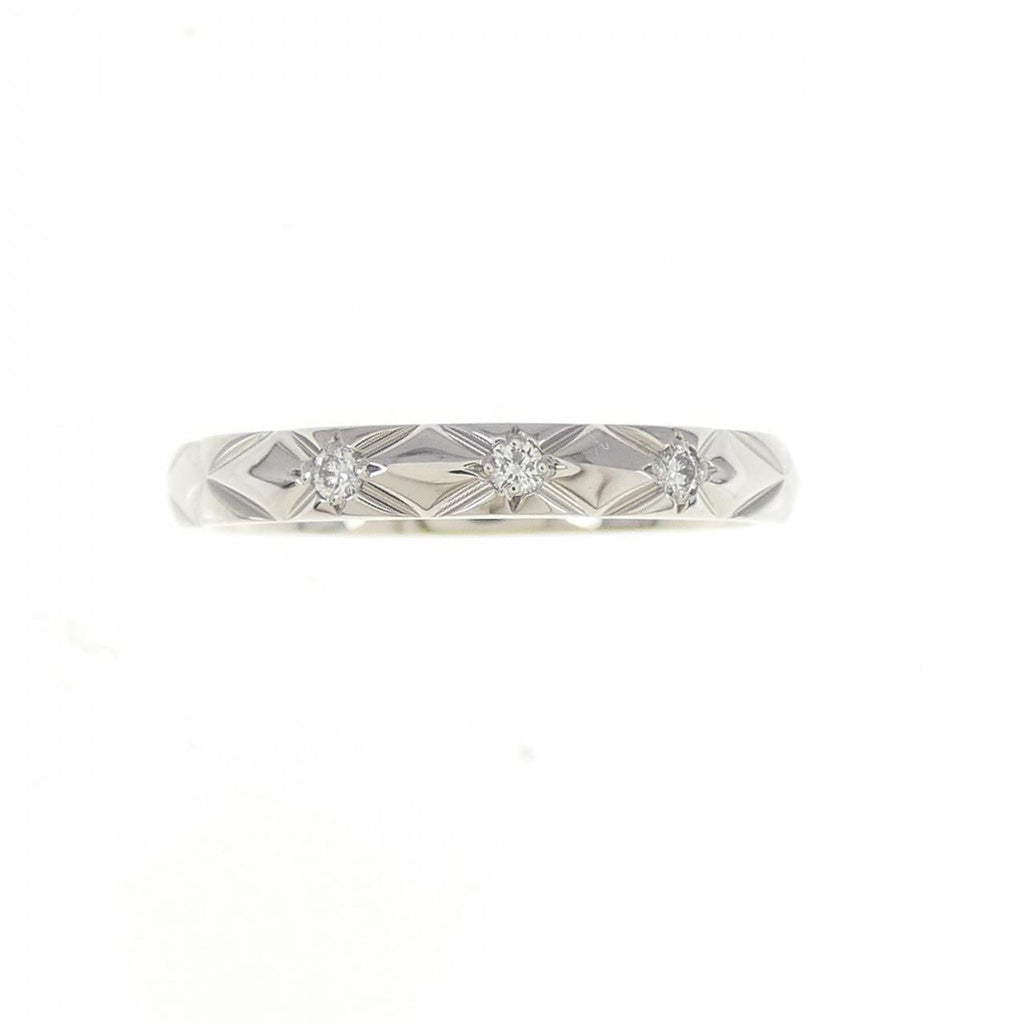 Chanel Matelassé Platinum Diamond Ring Size 9