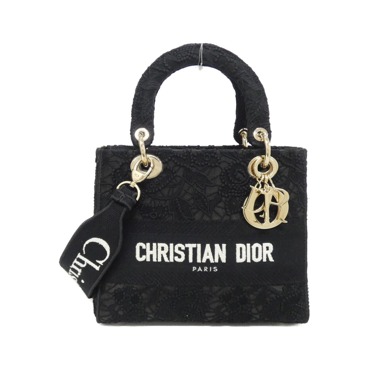 Christian Dior D-LACE Lady D-Lite Canvas Bag