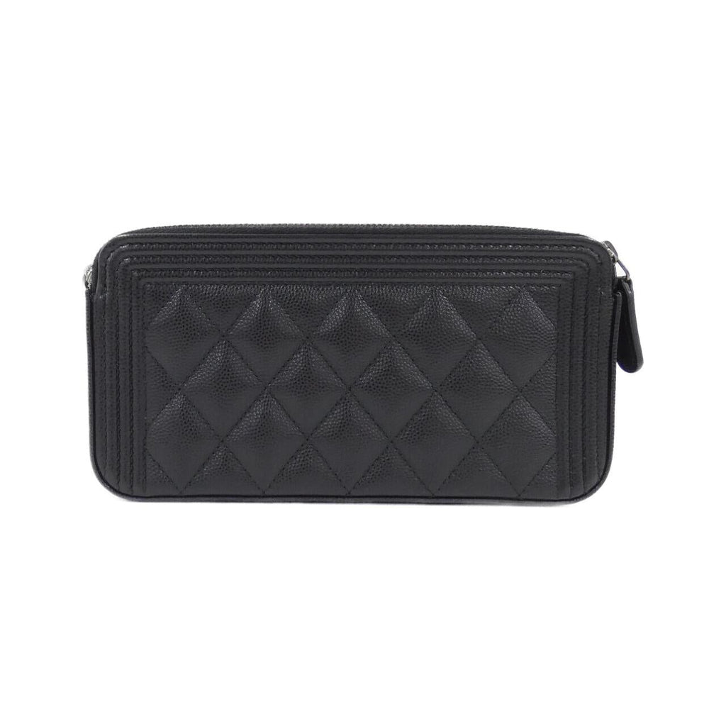 Chanel Boy Chanel Caviar Skin Chain Wallet