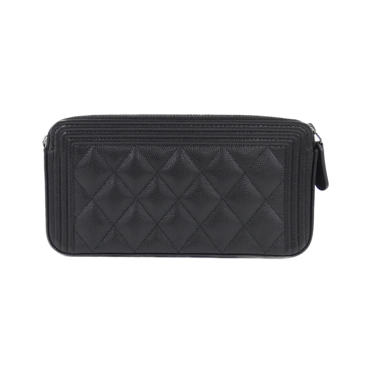 Chanel Boy Chanel Caviar Skin Chain Wallet