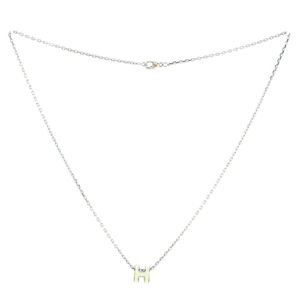 Pop H Pendant Chain Necklace Metal and Enamel Mini