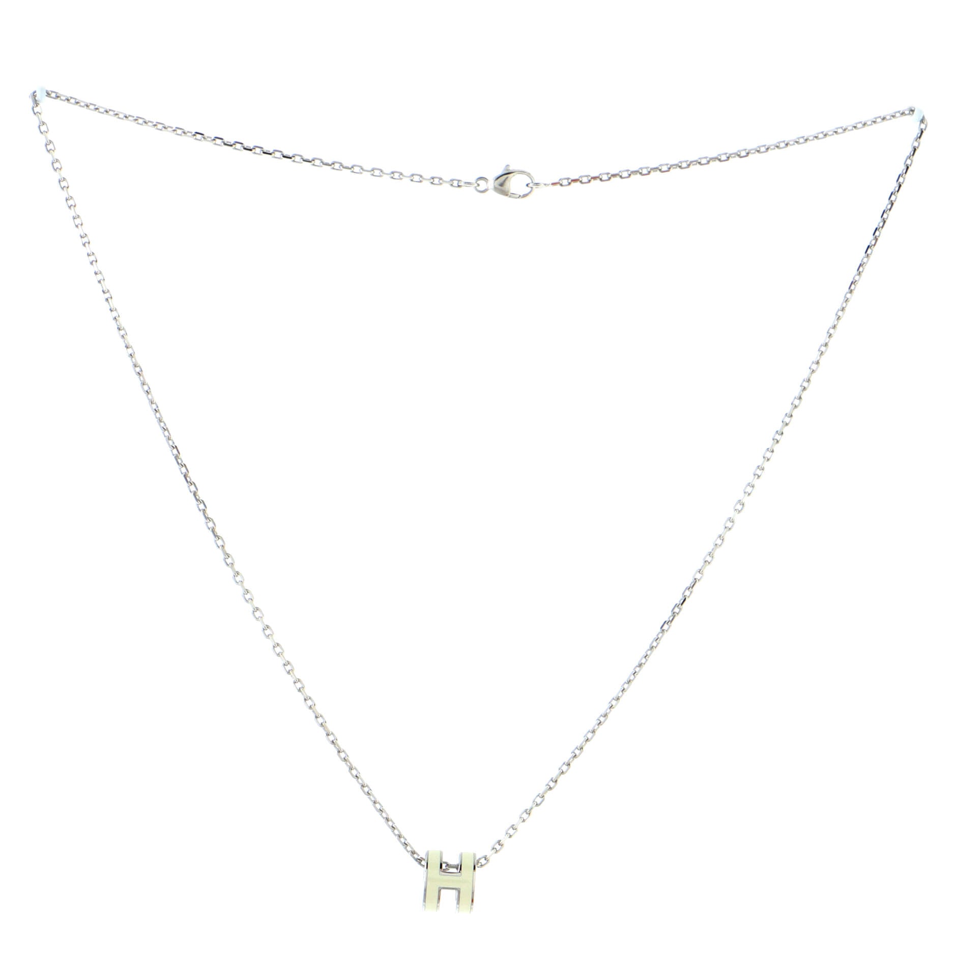 Pop H Pendant Chain Necklace Metal and Enamel Mini