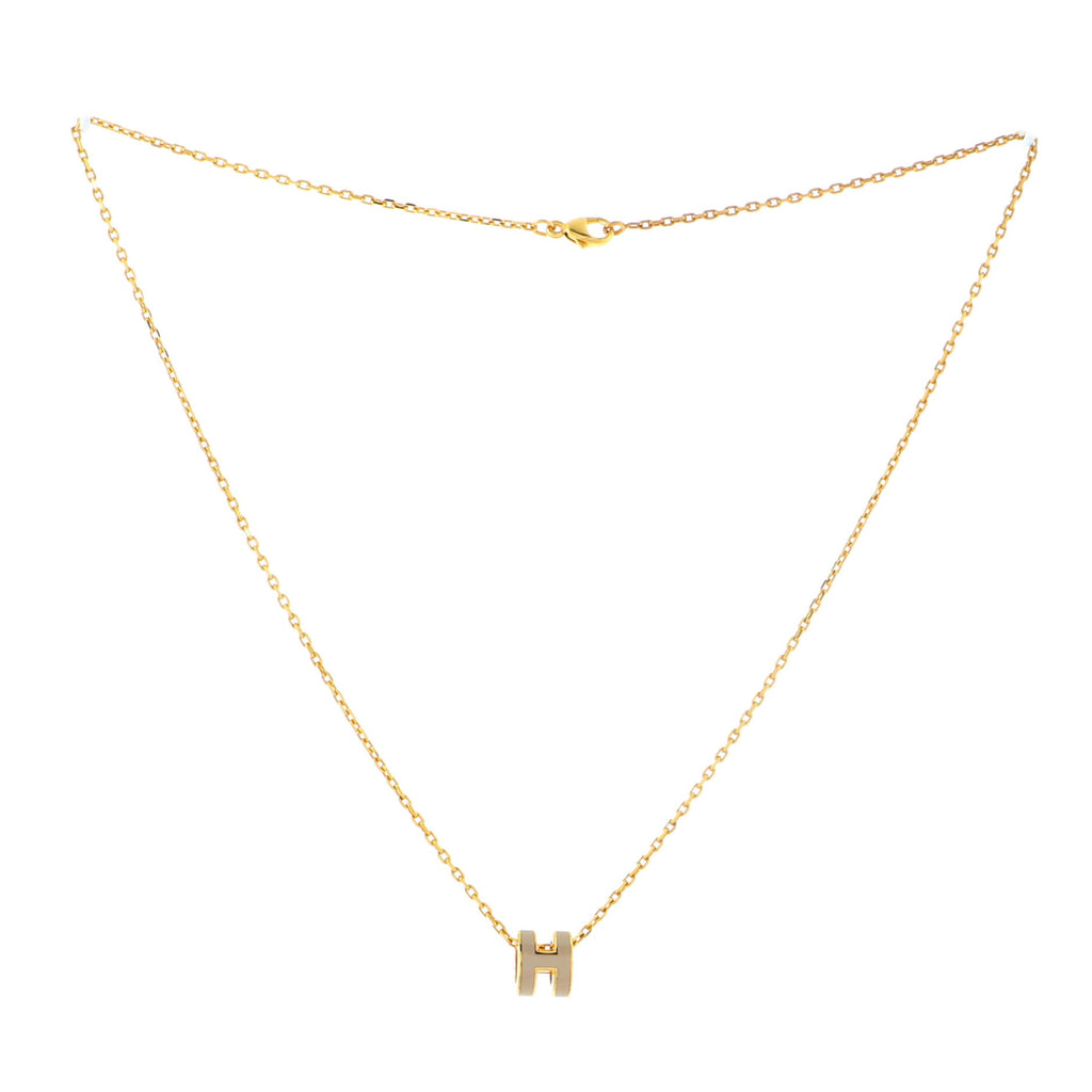 Pop H Pendant Chain Necklace Metal and Enamel Mini