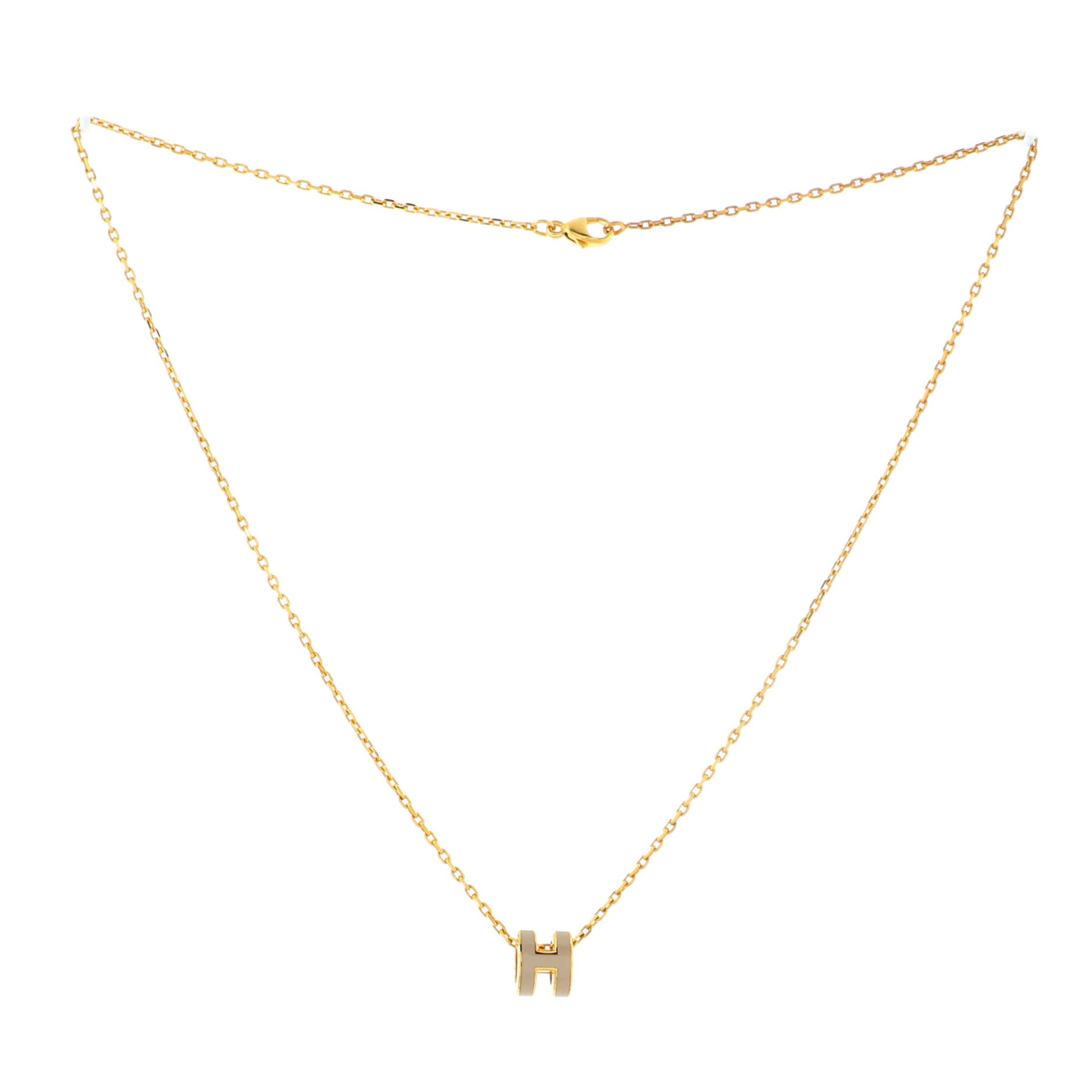 Pop H Pendant Chain Necklace Metal and Enamel Mini