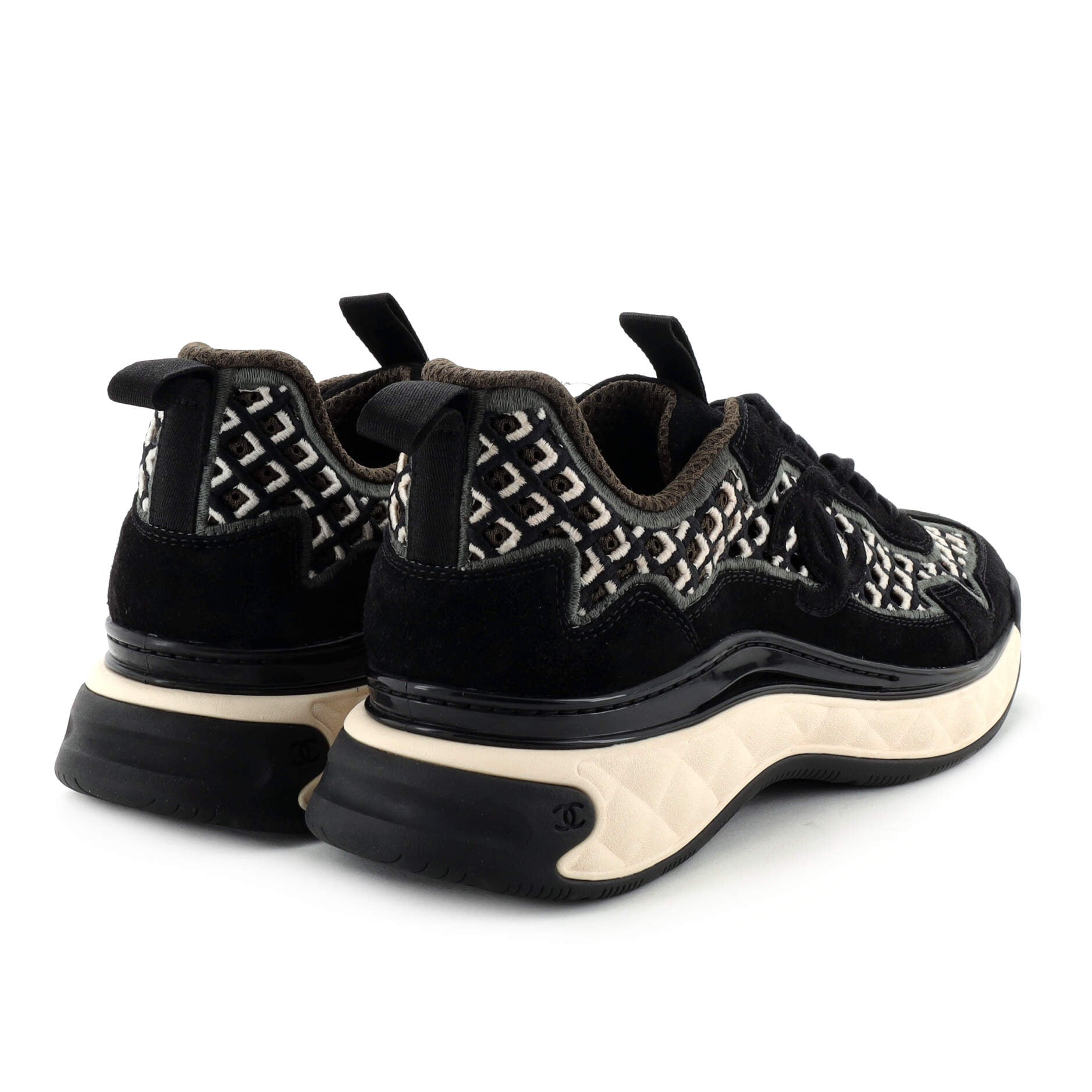 Women's CC Embroidery Sneakers Calfskin and Suede