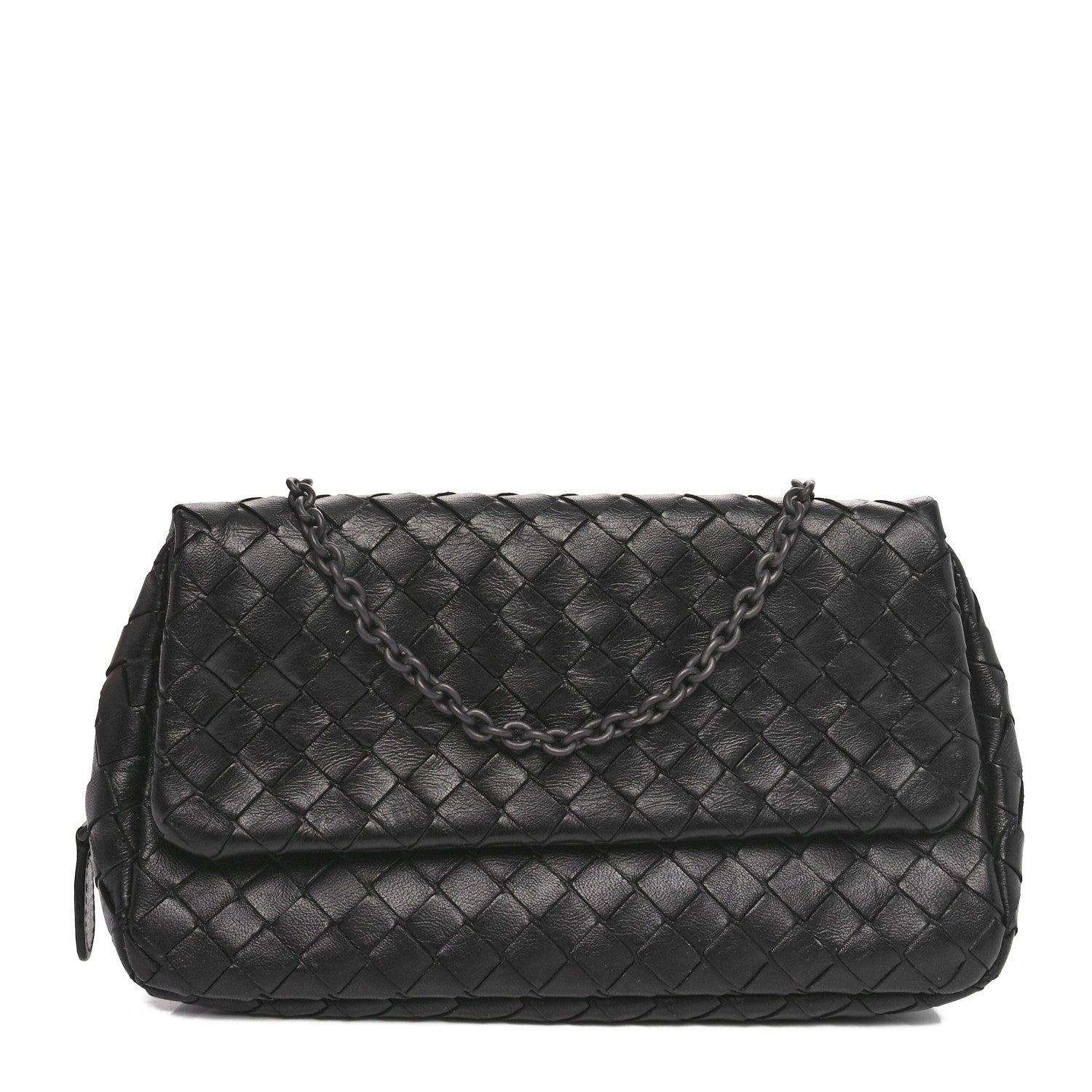 Nappa Intrecciato Small Chain Crossbody Black