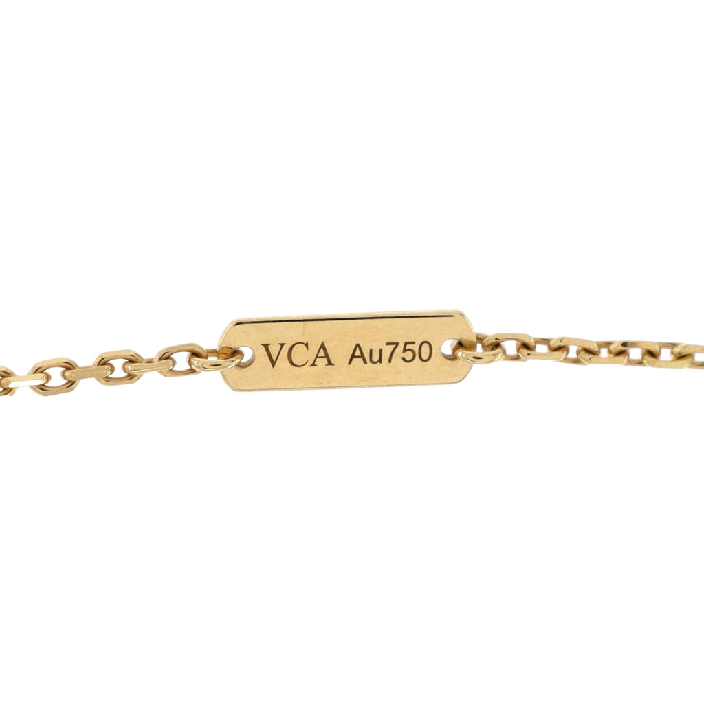 Vintage Alhambra Pendant Necklace 18K Yellow Gold and Malachite