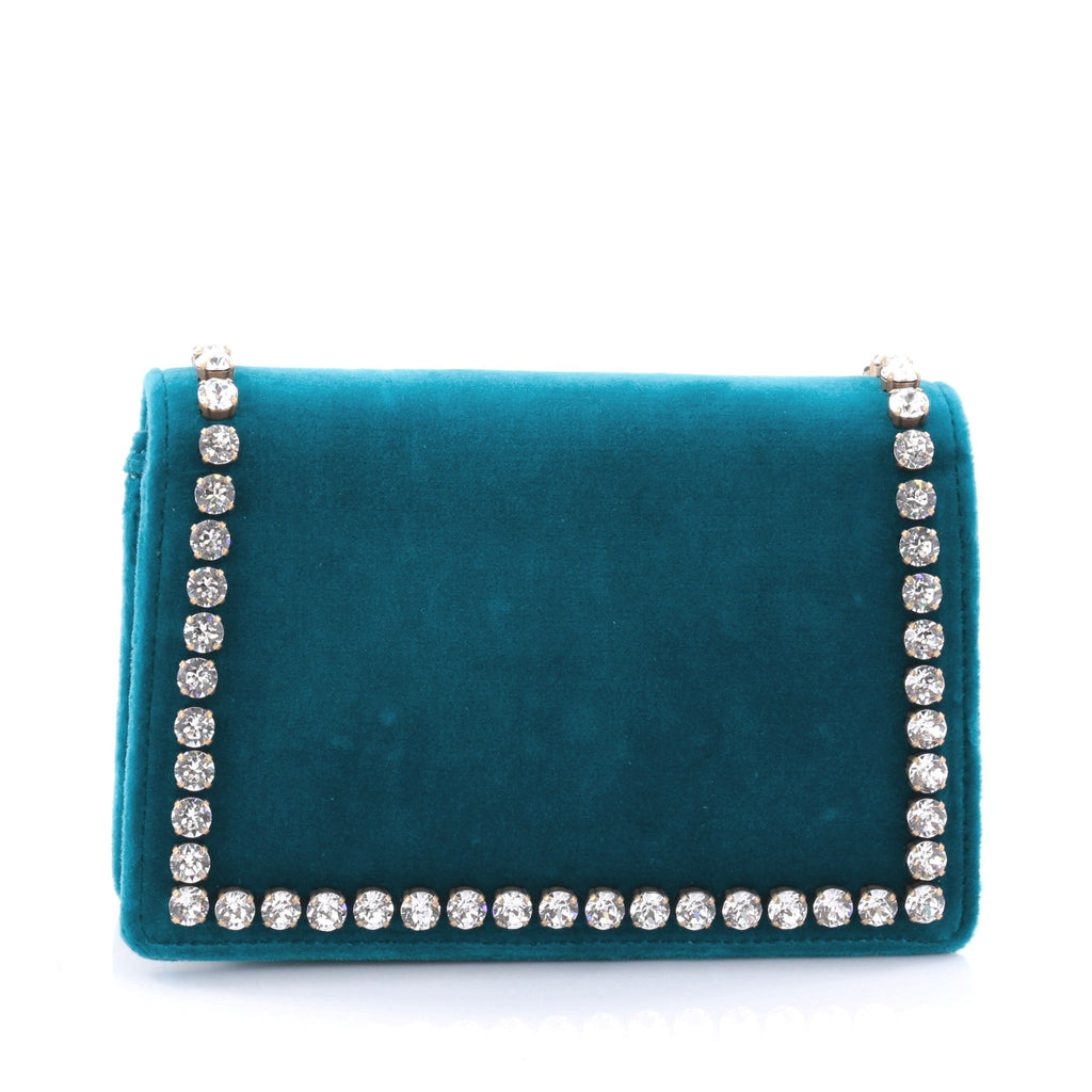 Broadway Pearly Bee Shoulder Bag Crystal Embellished Velvet Mini