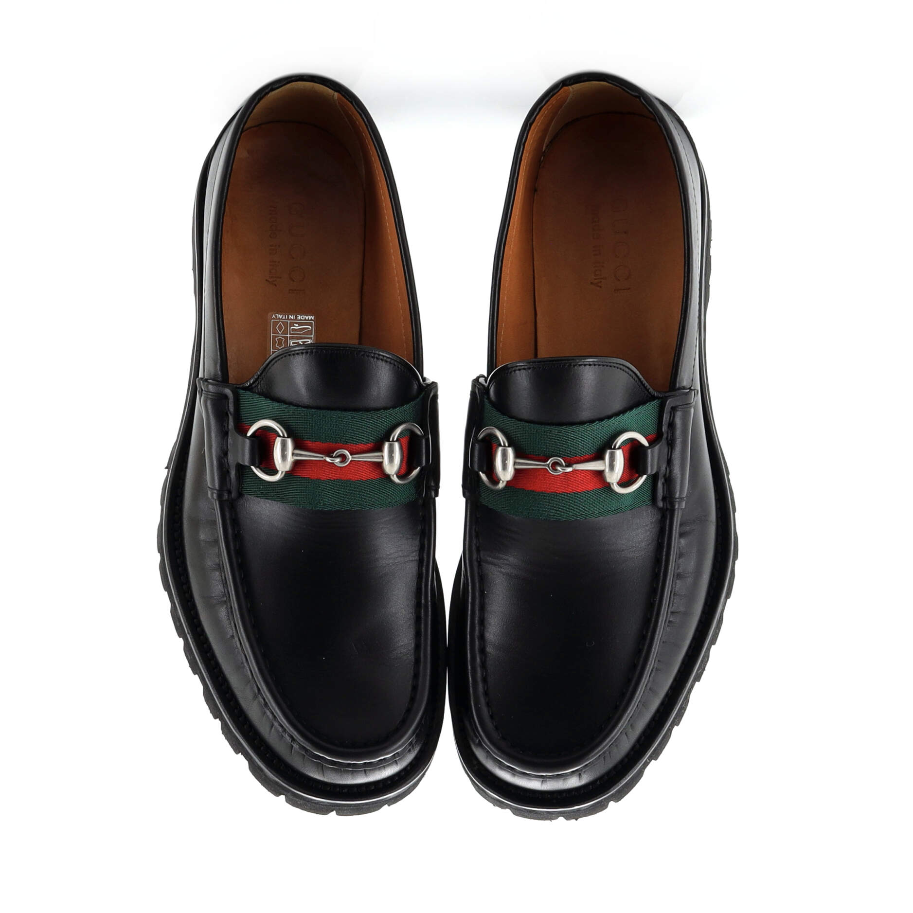 Men's Horsebit Web Lug Sole Loafers Leather