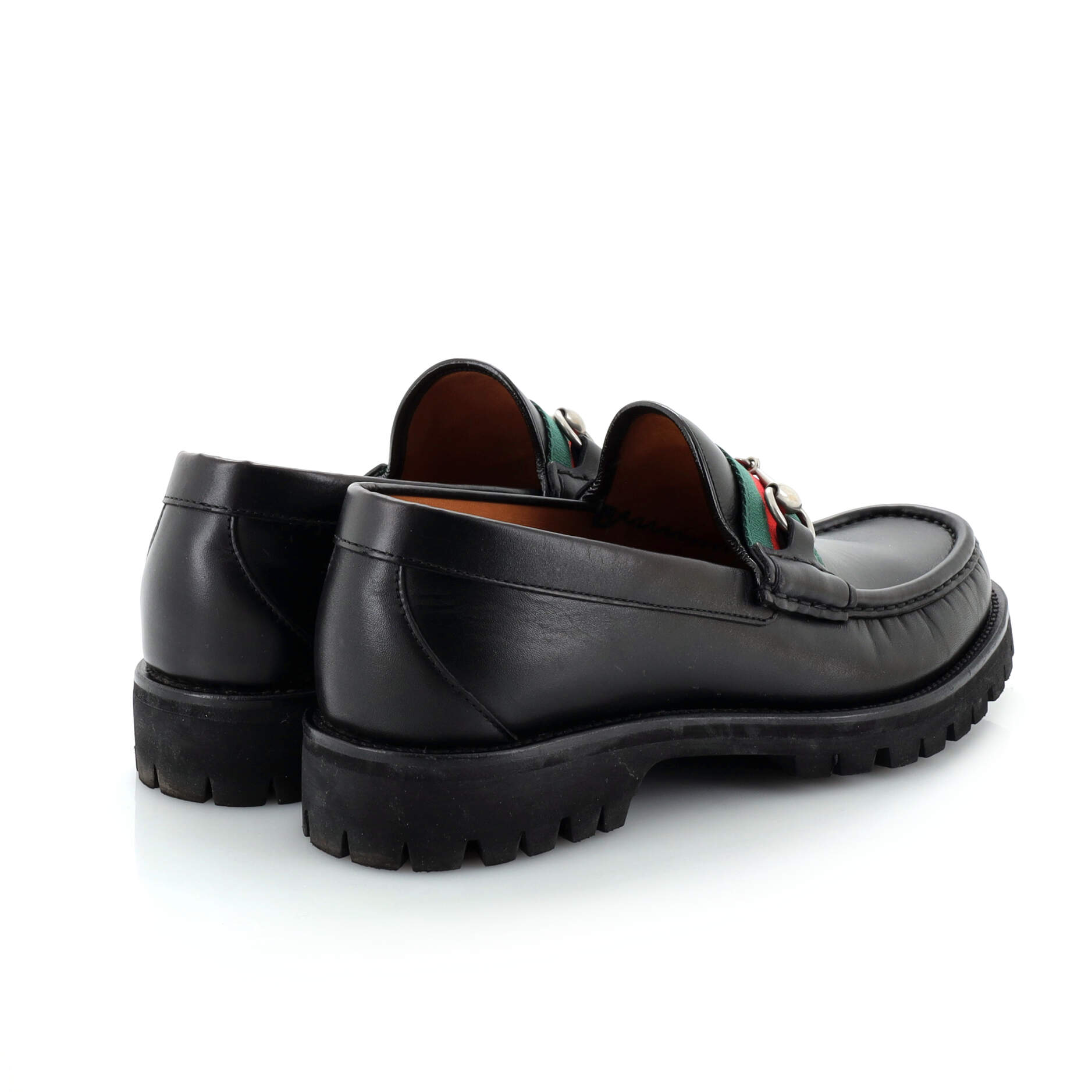Men's Horsebit Web Lug Sole Loafers Leather